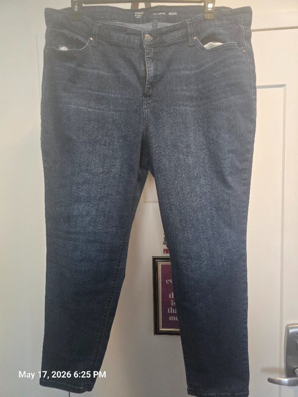 Crown & Ivy Dark Wash Skinny Jeans